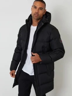 Jassen En Jacks|Threadbare Showerproof Longline Hooded Puffer Coat