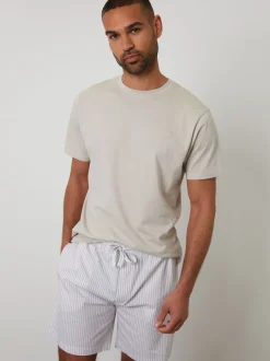 Pyjama's|Threadbare Stripe Short Sleeve Pyjamas Set 2 Pack