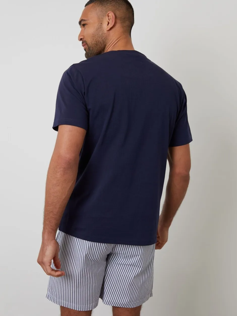 Pyjama's|Threadbare Stripe Short Sleeve Pyjamas Set 2 Pack