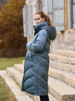 Jassen En Jacks|Moederschap|Seraphine - Lange 3-In-1 Zwangerschaps- en Draagjas Puffa Coat Tingrijs