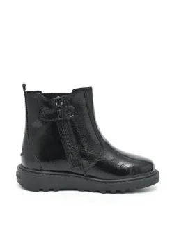Boots|Toezone Amara Meisjes Zwarte lakleren Boots met elastische inzet en rits