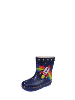 Boots|Toezone blauwe Quinn Space Rocket regenlaarzen