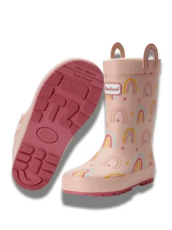Laarzen*Toezone Girls Pink Rainbow Waterproof Wellies