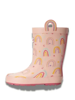 Laarzen*Toezone Girls Pink Rainbow Waterproof Wellies