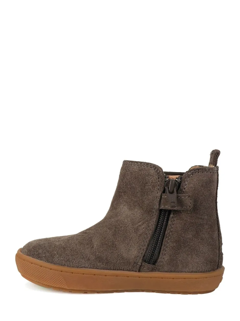 Boots|Toezone River Bruin suède leren Boots met kruisje en rits voor Jongens