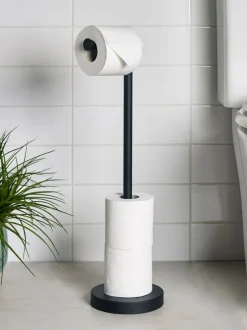 Badkameraccessoires|Next Toiletrolhouder met roterende bovenkant Zwart