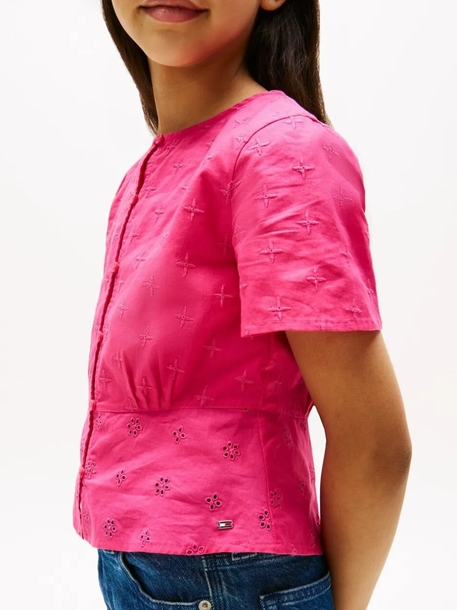 Overhemden En Blouses*Tommy Hilfiger Broderie Anglaise Short Sleeve Blouse