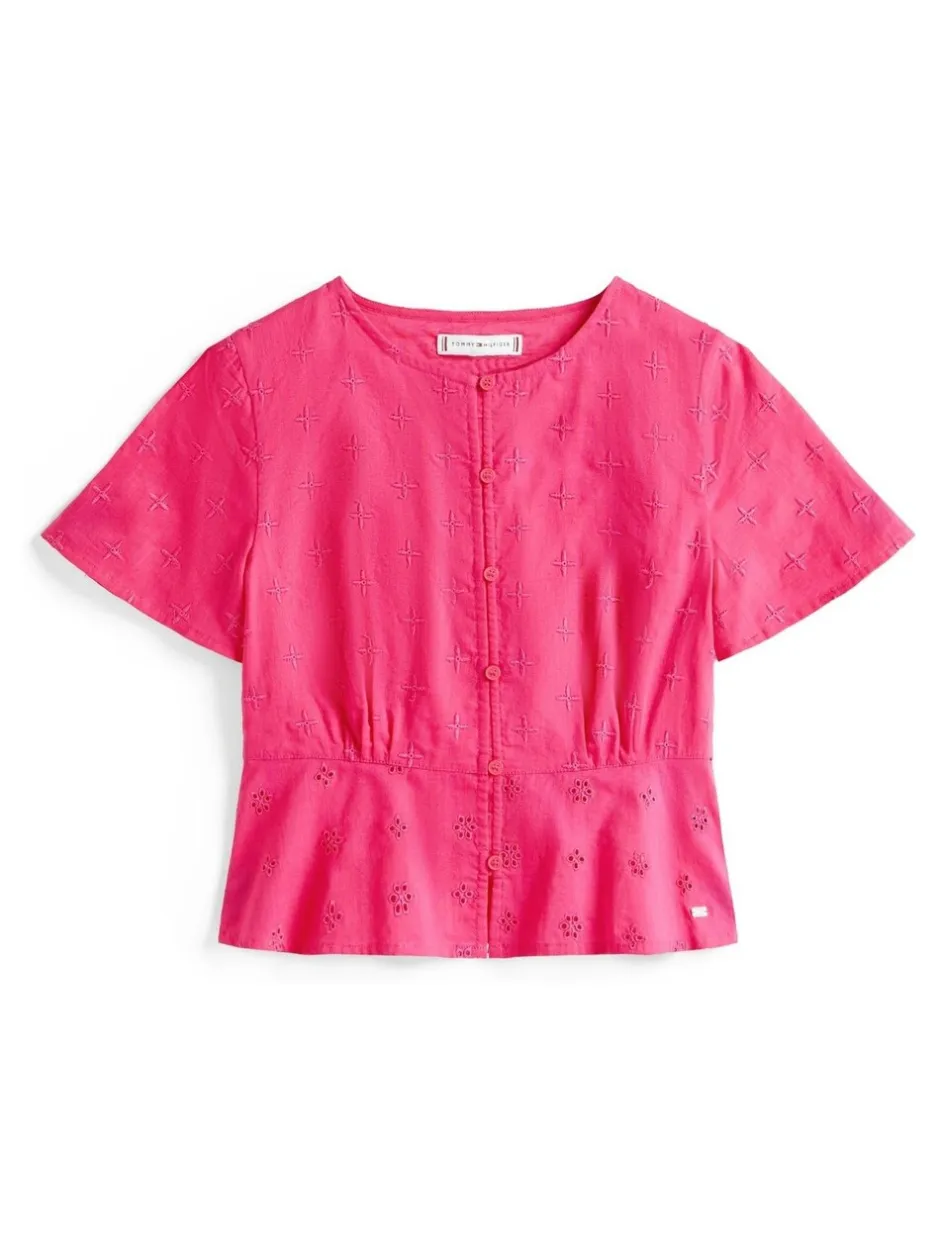 Overhemden En Blouses*Tommy Hilfiger Broderie Anglaise Short Sleeve Blouse