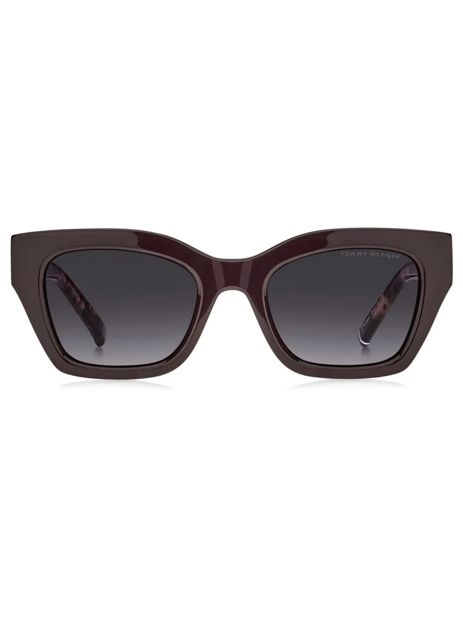 Zonnebril*Tommy Hilfiger Cat Eye Sunglasses in Burgundy and Pink Havana