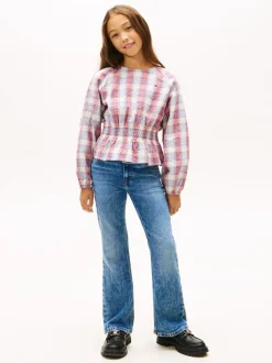 Overhemden En Blouses*Tommy Hilfiger Regular Fit Check Smock Detail Blouse