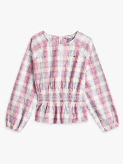 Overhemden En Blouses*Tommy Hilfiger Regular Fit Check Smock Detail Blouse