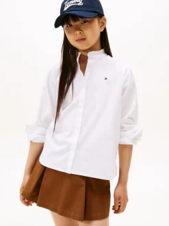 Overhemden En Blouses|Tommy Hilfiger Ruffle Collar Poplin Relaxed Fit Blouse