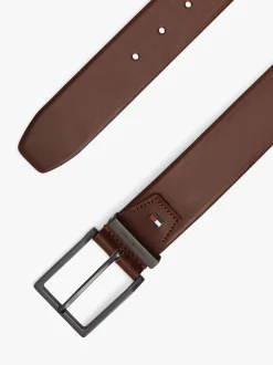 Riemen En Bretels*Tommy Hilfiger Square Buckle Flag Plaque Leather Belt