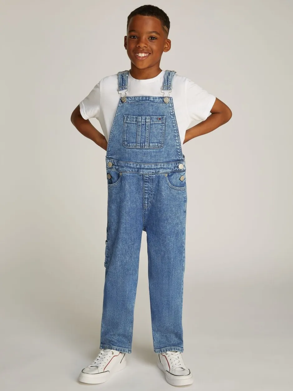 Tuinbroeken|Tommy Hilfiger uniseks denim timmermans bretelbroeken