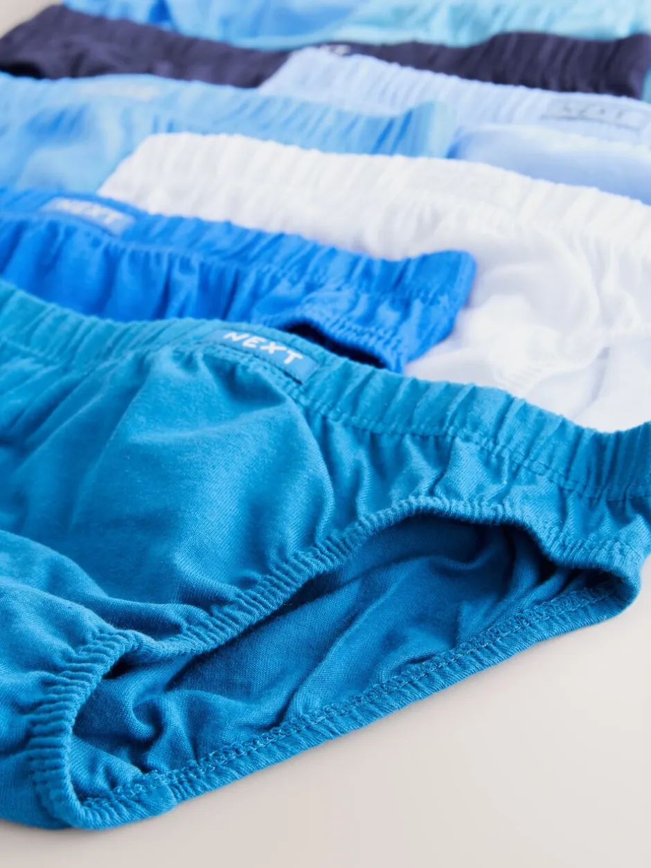 Ondergoed|Next - 100% katoenen slip verpakking van 10 (1,5 - 16 jr) Tonaal blauw