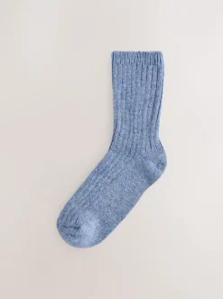 Sokken En Panty's*Next Tonaal blauw - Thermische enkelsokken van wol-zijdemix verpakking van 3