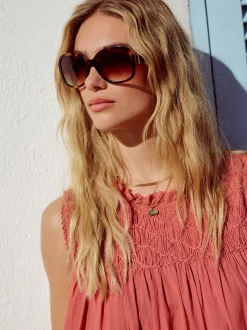 Zonnebril*Next Tortoise bruin - Acetate Wrap Sunglasses