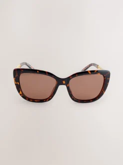 Zonnebril|Next Tortoise bruin - Chain Arm Sunglasses