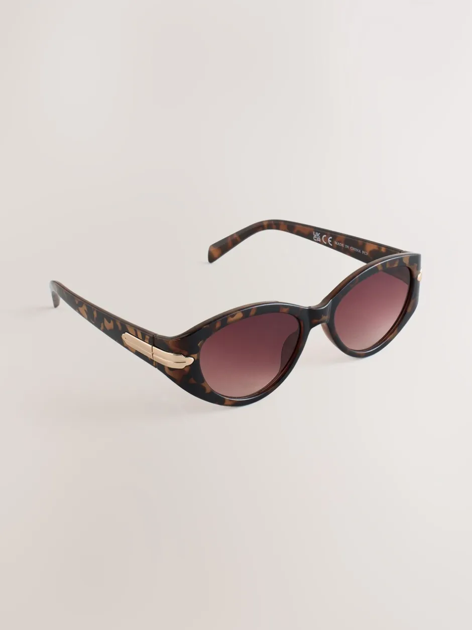 Zonnebril|Next - Ovale zonnebril Tortoise bruin