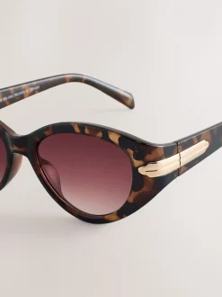 Zonnebril|Next - Ovale zonnebril Tortoise bruin