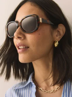 Zonnebril|Next - Square Wrap Sunglasses Tortoise bruin
