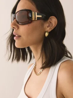 Zonnebril|Next Tortoise bruin - Wrap Around Sunglasses