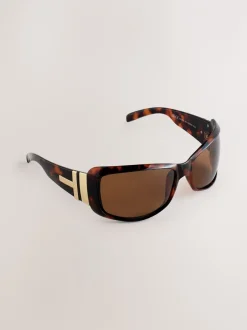 Zonnebril|Next Tortoise bruin - Wrap Around Sunglasses