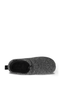 Pantoffels|Totes Isotoner Mens Felt Full Back Slippers With Pull Toggle