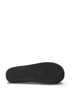 Pantoffels|Totes Isotoner Mens Felt Full Back Slippers With Pull Toggle