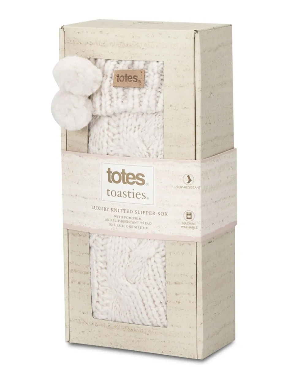 Sokken En Panty's|Totes Toasties Ladies Luxury Chunky Knit Slipper Socks