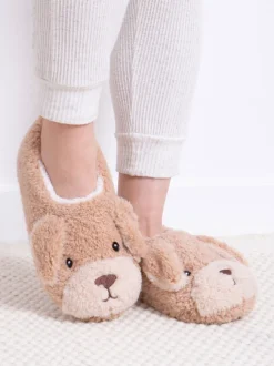 Pantoffels|Totes Toasties Ladies Novelty Dog Full Back Slippers