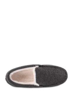Pantoffels*Totes Toasties Mens Felt Moccasin Slippers With Sherpa Lining