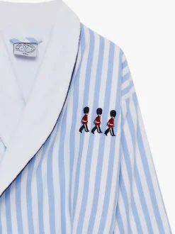 Kamerjassen*Trotters London Blue Stripe Felix 100% Cotton Bathrobe