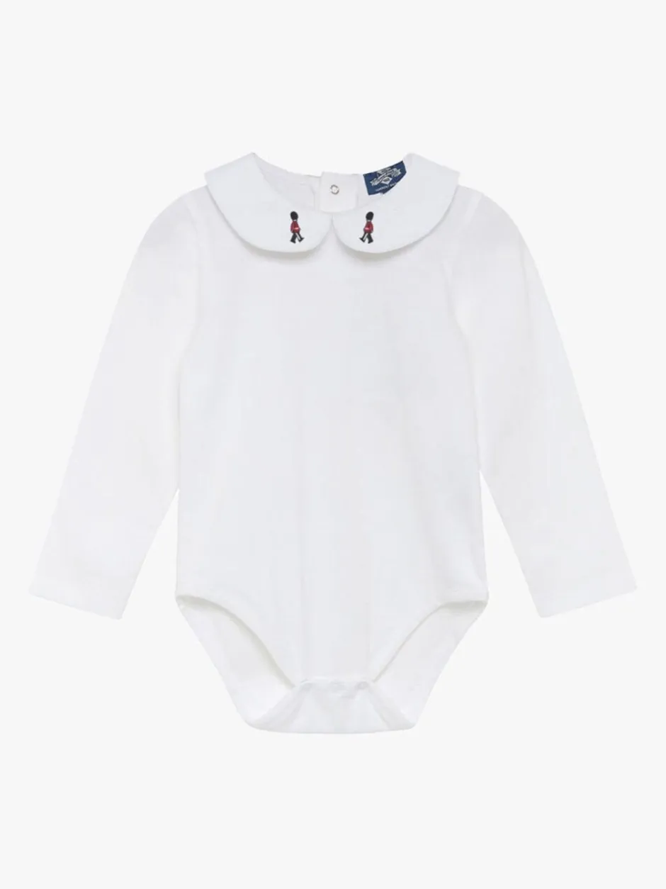 Rompertjes En Hemdjes*Trotters London Little Milo Guardsman White Bodysuit