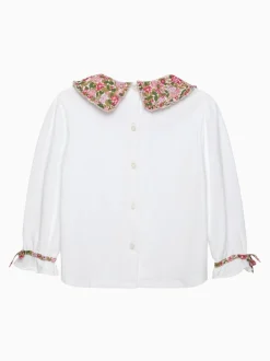 Overhemden En Blouses*Trotters London Red Hedgerow Pie Crust Jersey Blouse