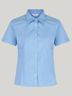 Overhemden En Blouses|Trutex Blauw Slim fit Korte mouwen 2 Pack School overhemden