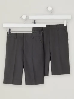 Shorts|Trutex Junior Boys Slim Leg Grey 2 Pack School Shorts
