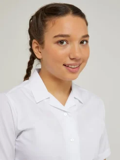 Overhemden En Blouses*Trutex White Cuban Collar Regular Fit Short Sleeve 2 Pack School Shirts