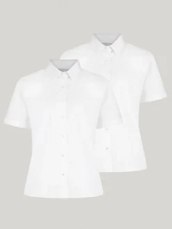 Overhemden En Blouses|Trutex White Regular Fit Short Sleeve 2 Pack School Shirts