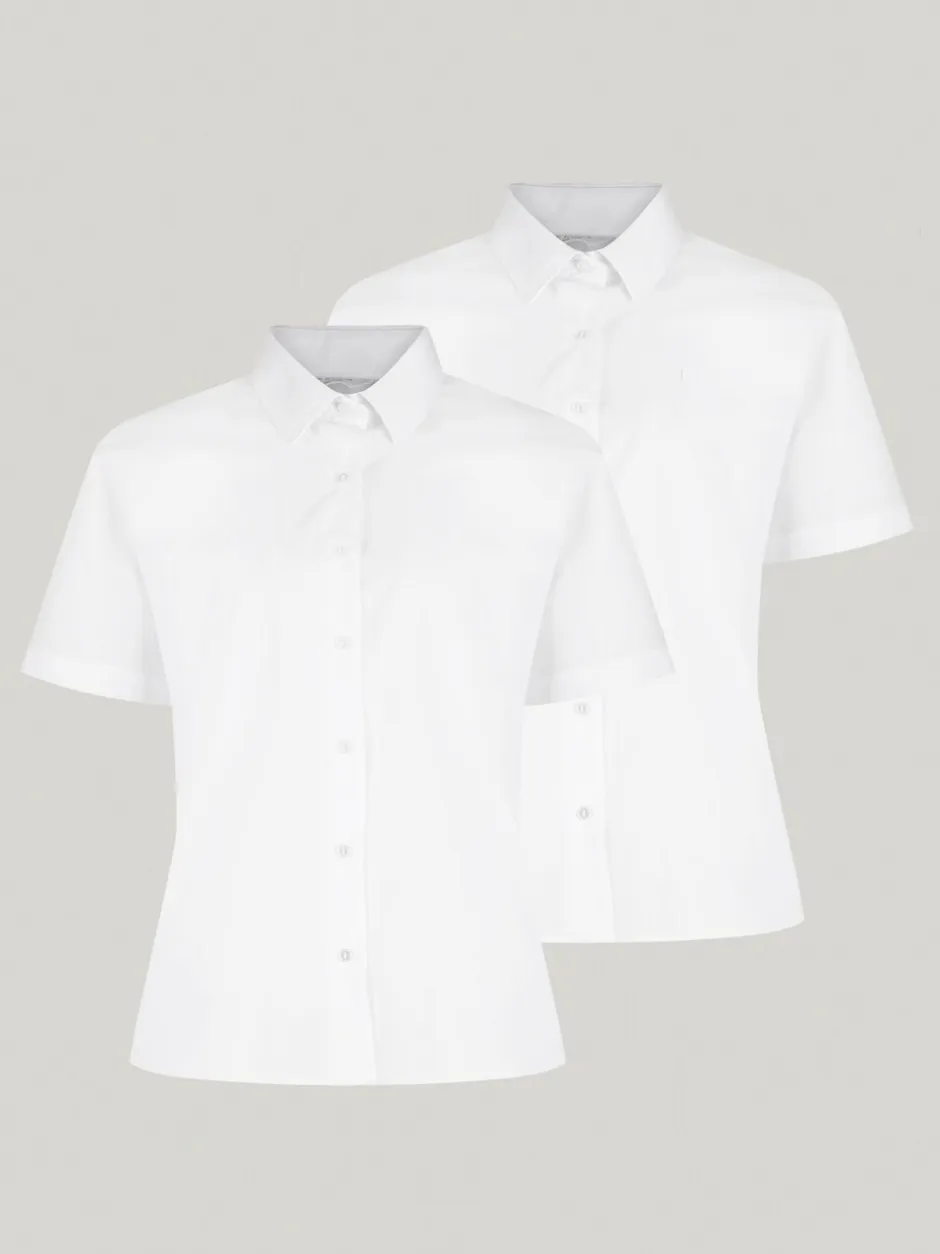Overhemden En Blouses|Trutex White Regular Fit Short Sleeve 2 Pack School Shirts