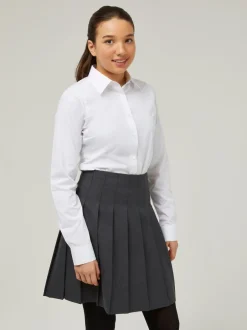 Overhemden En Blouses*Trutex White Slim Fit Long Sleeve 3 Pack School Shirts