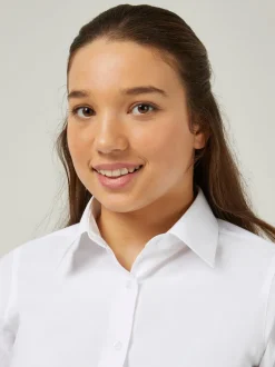 Overhemden En Blouses|Trutex Witte Slim Fit Korte Mouwen 3 Pack School Overhemden