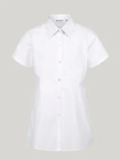 Overhemden En Blouses|Trutex Witte Slim Fit Korte Mouwen 3 Pack School Overhemden