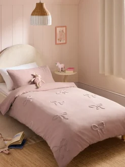 Kinderbeddengoed|Beddengoedsets En Dekbedovertrekken|Next Tufted Bows Cotton Duvet Cover and Pillowcase Set
