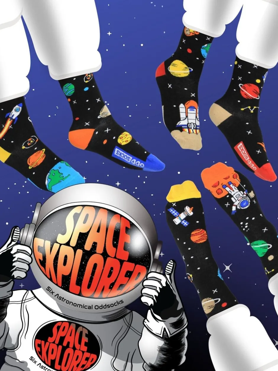 Sokken En Panty's|Sokken|United Odd Socks Space Explorer Socks 3 pack