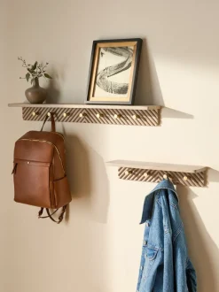 Thuiskantoor|Next Valencia wandplank en haken Natuurlijk