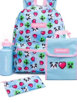 Tassen*Vanilla Underground - 4-delige rugzakset met Minecraft Creeper-print voor meisjes