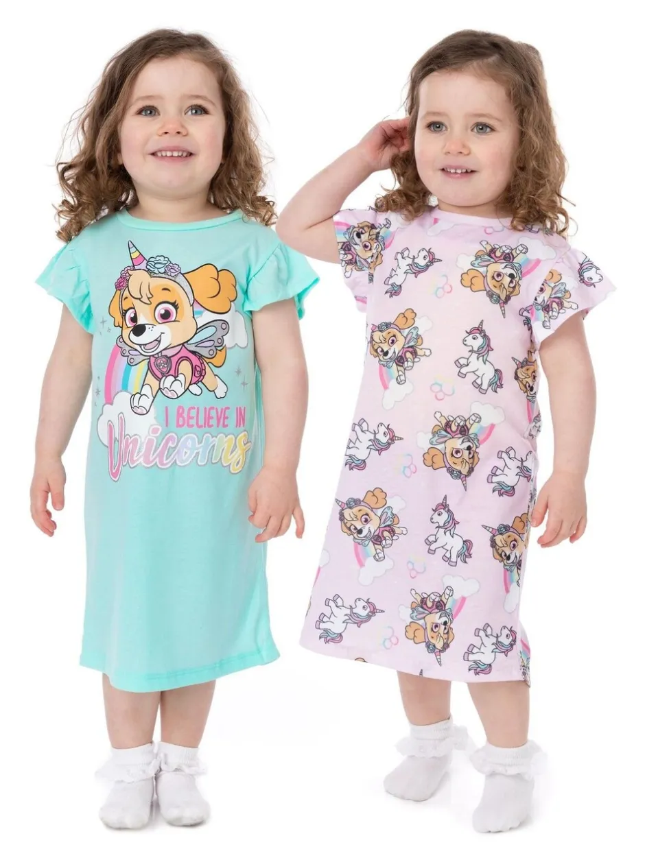 Nachtponnen*Vanilla Underground - Set van 2 meerkleurige Paw Patrol nachthemden voor meisjes
