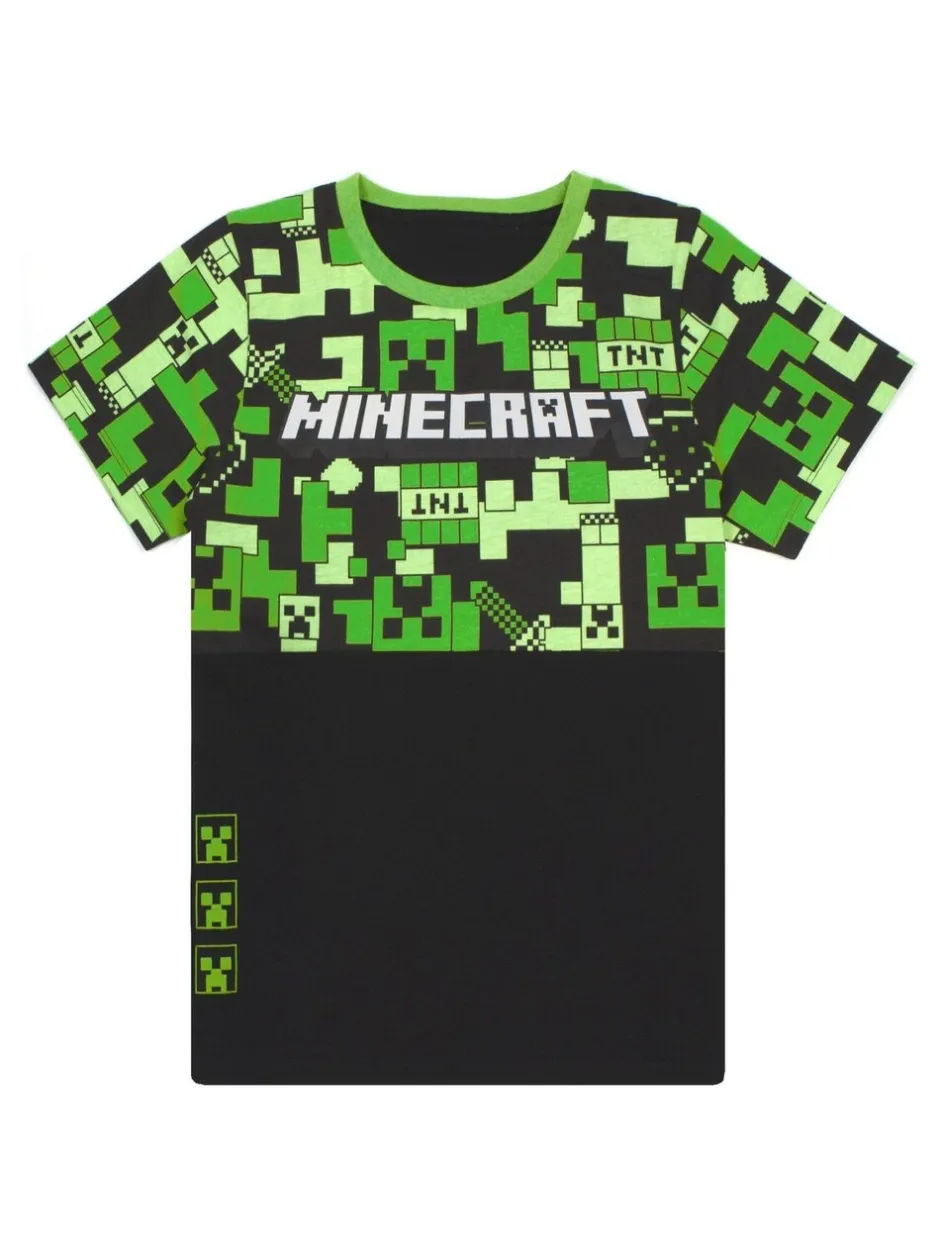 Pyjama's|Vanilla Underground Boys Minecraft Short Sleeve Short Leg 100% Cotton Pyjamas Set