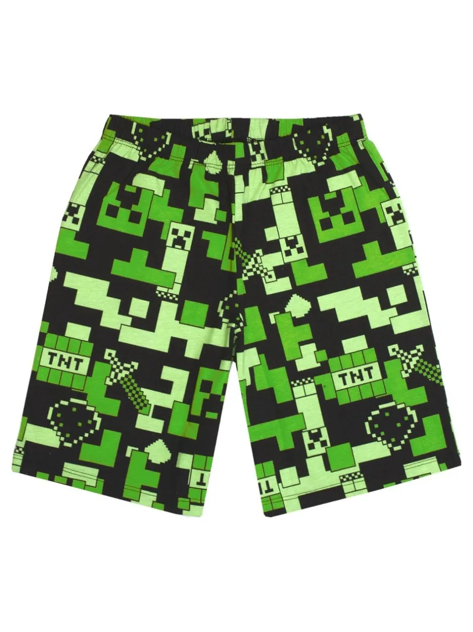 Pyjama's|Vanilla Underground Boys Minecraft Short Sleeve Short Leg 100% Cotton Pyjamas Set
